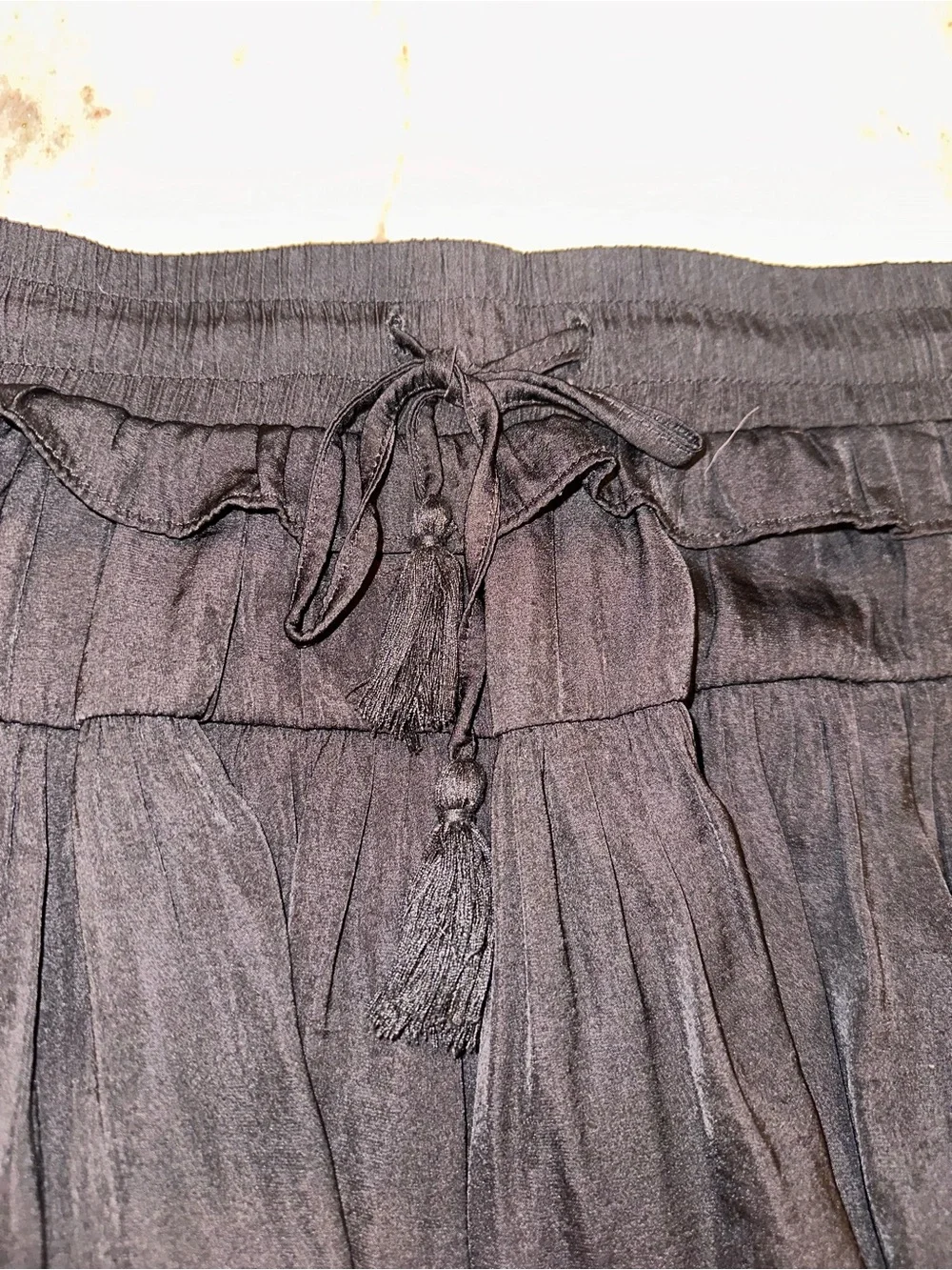 Day + Moon Size Large Black‎ Tiered Ruffle Mini Skort Boutique